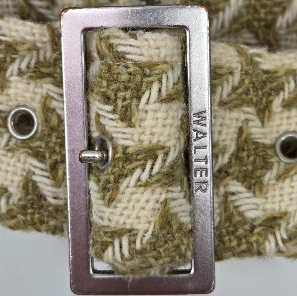 WALTER Green Cream Houndstooth Wool Blend Tweed Cropped Jacket Size 4 - Picture 6 of 12